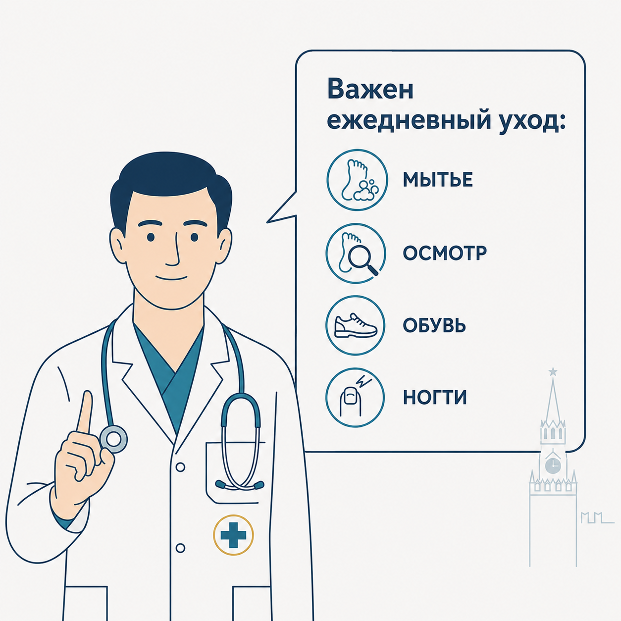 Ежедневный уход за ногами при диабете: мытьё, осмотр, обувь и ногти